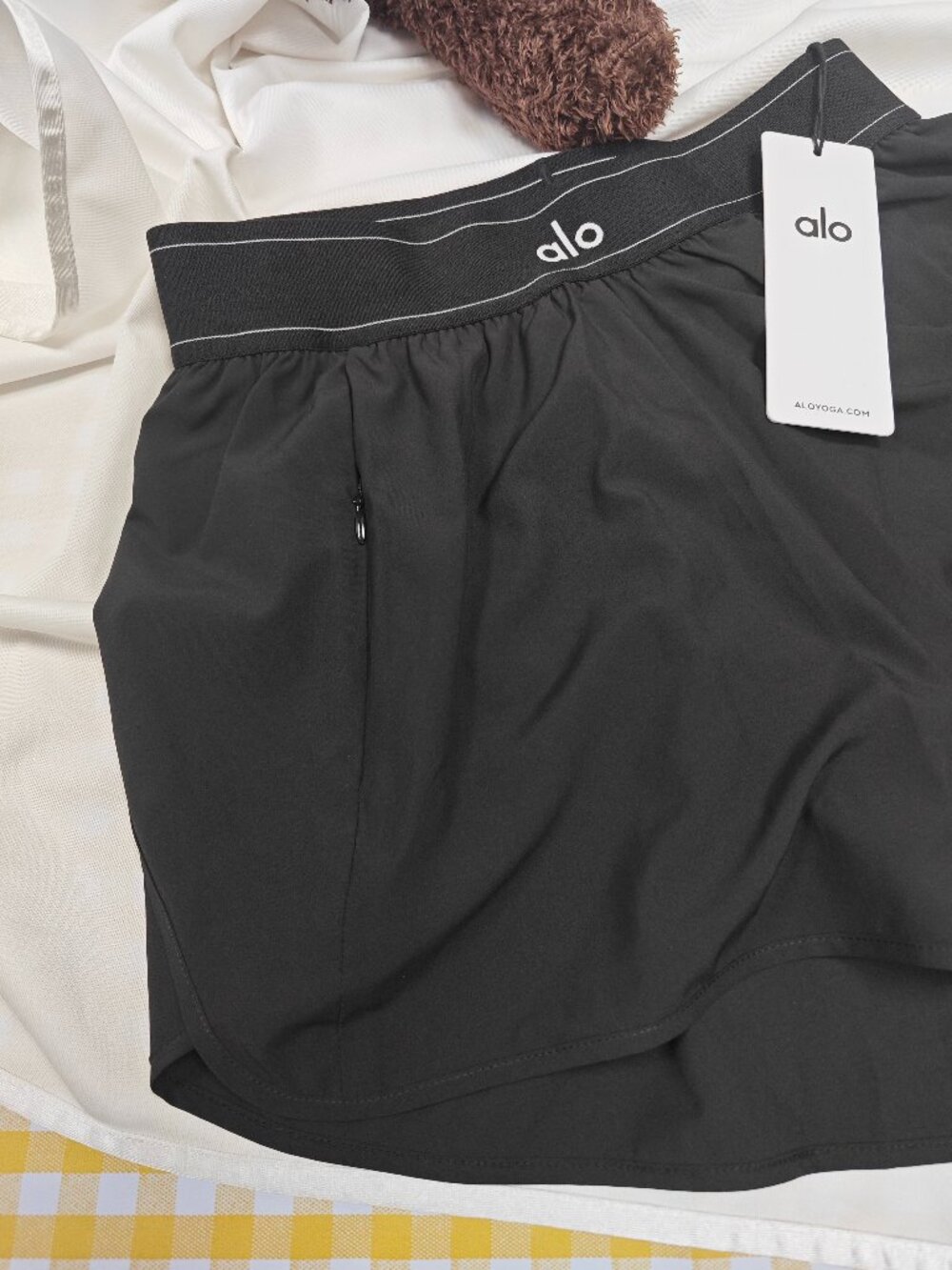 🏸ALO Yoga Match Point Athletic Shorts Black NEW💟High/Low Waist everyday shorts - Picture 6 of 7